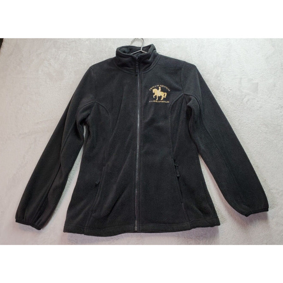 Roly Jacket Womens Small Black Fleece Equitacao Escola Alcains Portugal Full Zip - Picture 1 of 12